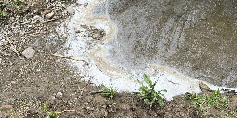 Espuma blanca en un tramo del río Besòs / ADF