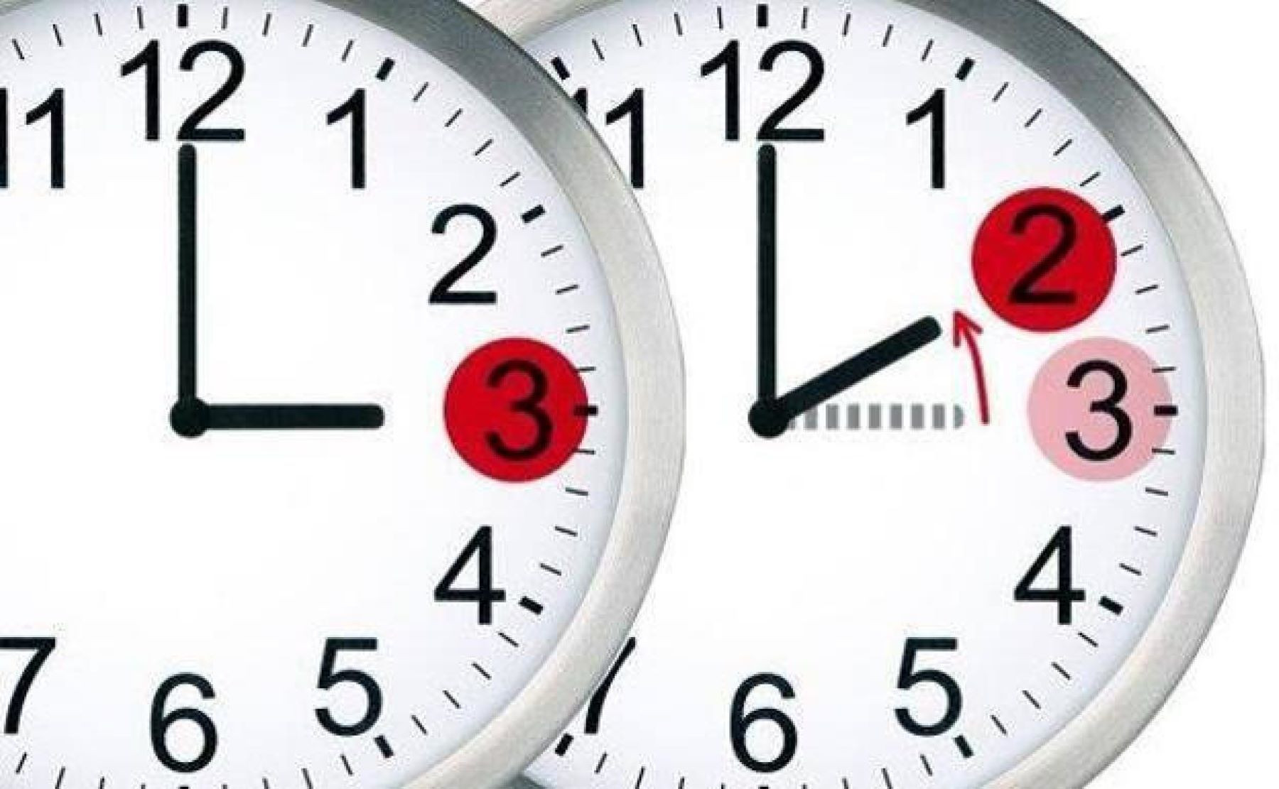 Dos relojes marcan el cambio de hora de invierno, en el que se adelanta una hora / ARCHIVO