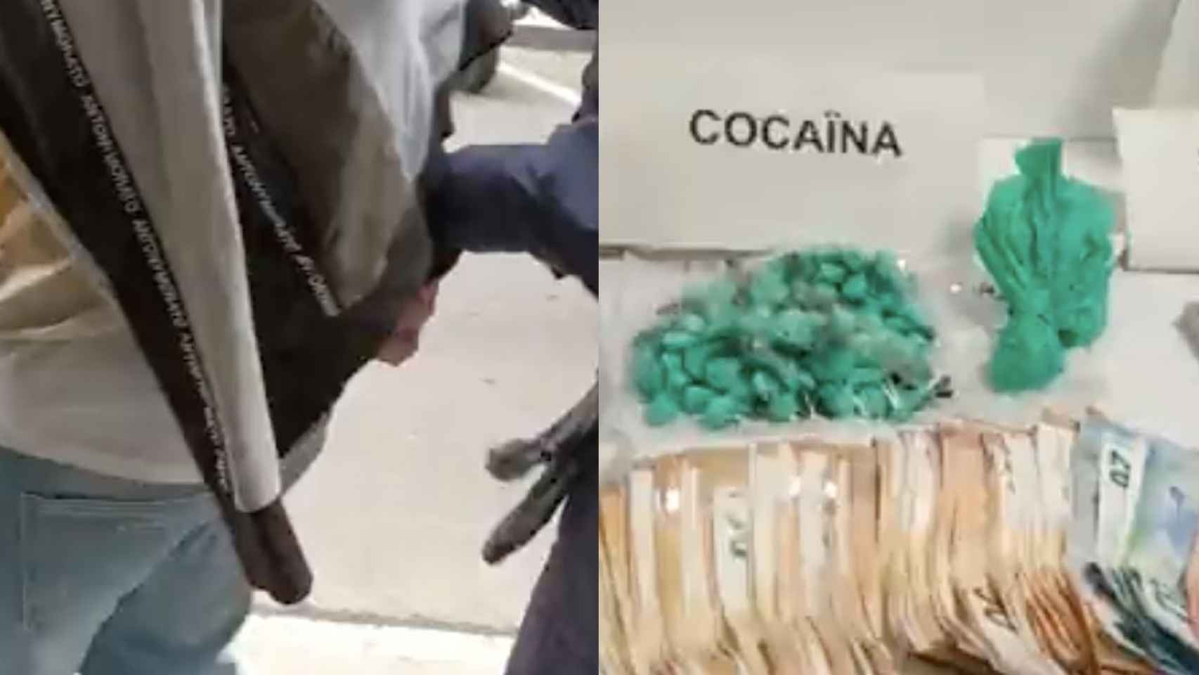 Imágenes del dispositivo policial en el que se ha desmantelado un punto de venta de cocaína en L'Hospitalet / MOSSOS D'ESQUADRA