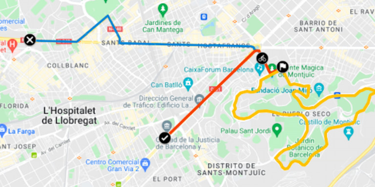 Mapa del recorrido de la Volta Ciclista a Catalunya en Barcelona / TMBINFO