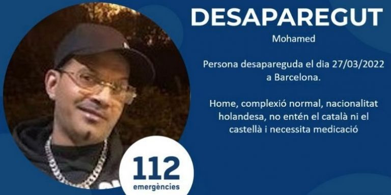 Advertencia de desaparición de Mohamed / MOSSOS D'ESQUADRA