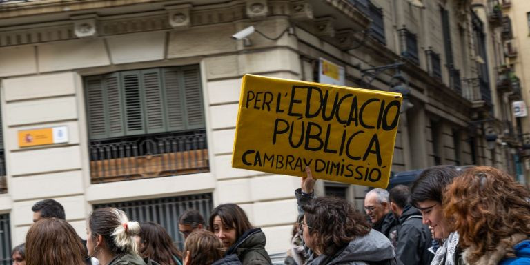 Manifestación de profesores en Barcelona / LUIS MIGUEL AÑÓN 