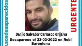 Danilo Salvador Carrasco, desaparecido el 23 de marzo en Rubí / SOS DESAPARECIDOS