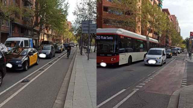 Colas en la rambla de Guipúscoa, este jueves por la mañana, por el efecto del túnel de Glòries / CEDIDAS