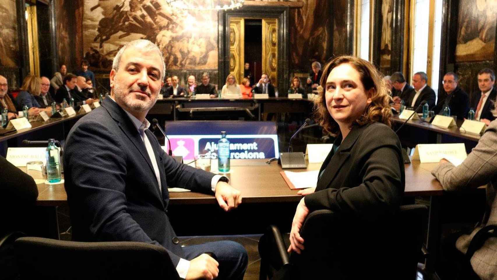El primer teniente de alcalde, Jaume Collboni, y la alcaldesa de Barcelona, Ada Colau / EUROPA PRESS