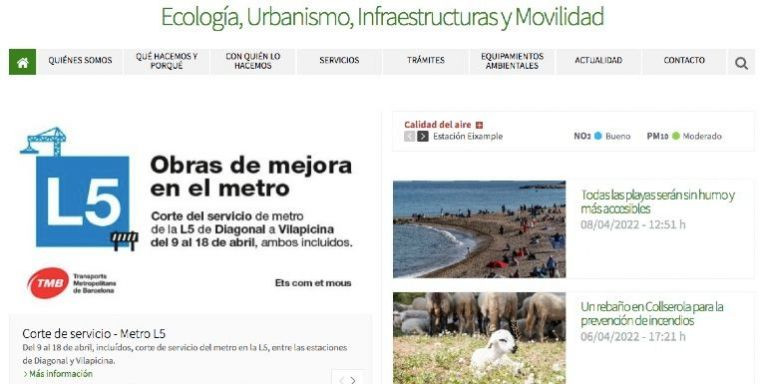 Web del Área de Ecología de Barcelona / AJ BCN