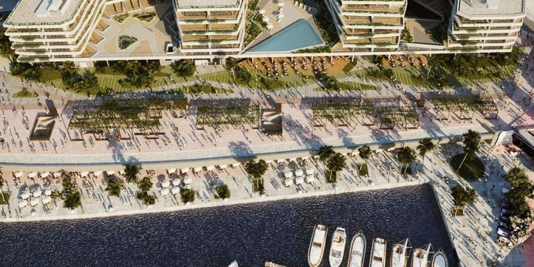 Vista aérea del futuro hotel en el Port Fòrum