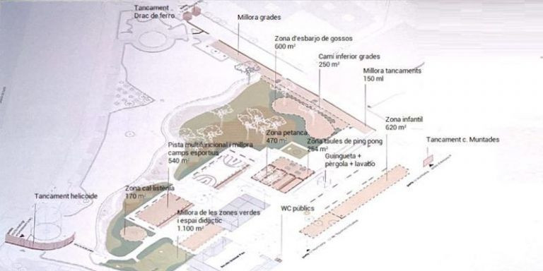 Diseño del parque de la Espanya Industrial tras la reforma / AYUNTAMIENTO DE BARCELONA