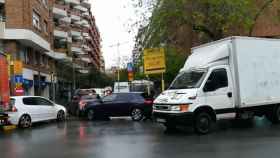 Atasco en en Sant Andreu este jueves / TRÀNSIT SANT ANDREU