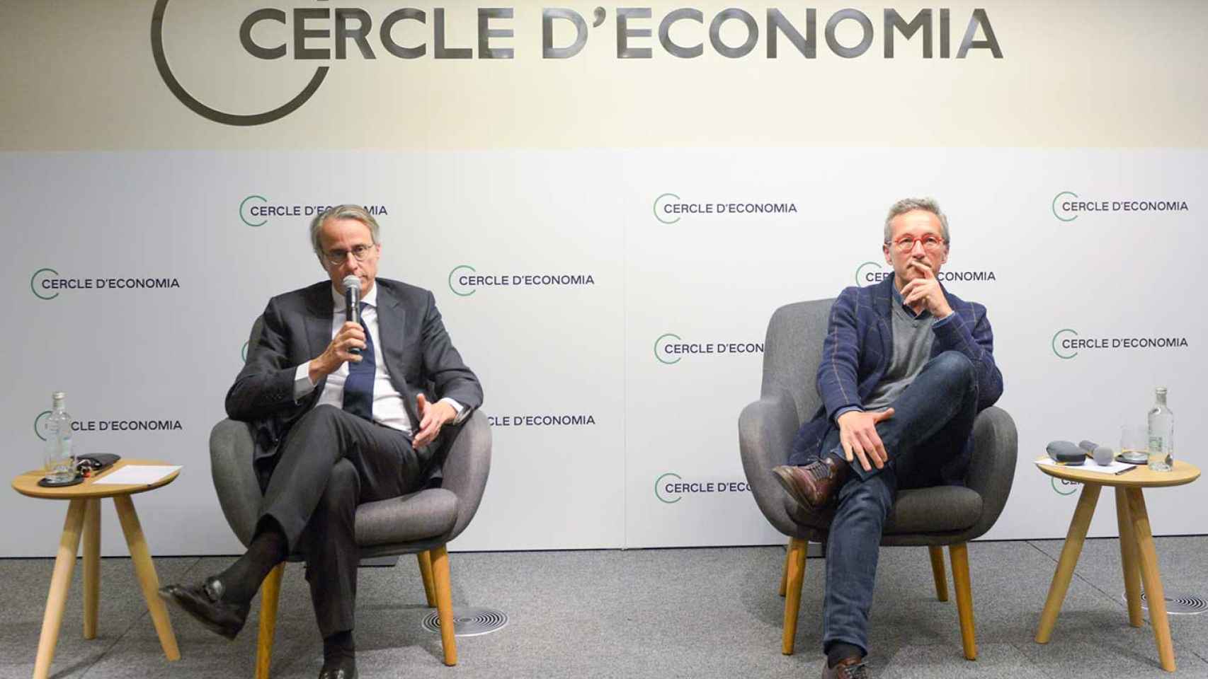 Javier Faus, presidente del Círculo de Economía, junto a José María Lassalle, miembro de la Junta del lobby empresarial / CdE