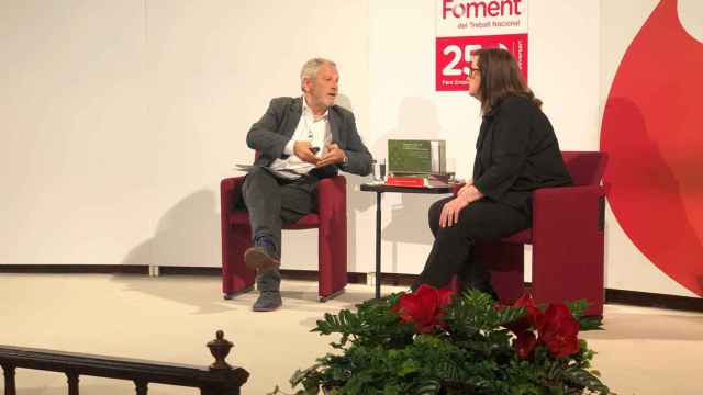 Salvador Rueda y Elisenda Roca, en el auditorio de Foment / MA