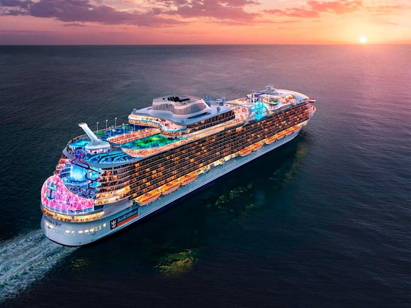 El crucero más grande del mundo, el Wonder of the seas, en una imagen promocional / ROYAL CARIBBEAN