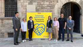 Delegación de diputados ucranianos y la consellera Victòria Alsina este sábado en Barcelona / EUROPA PRESS