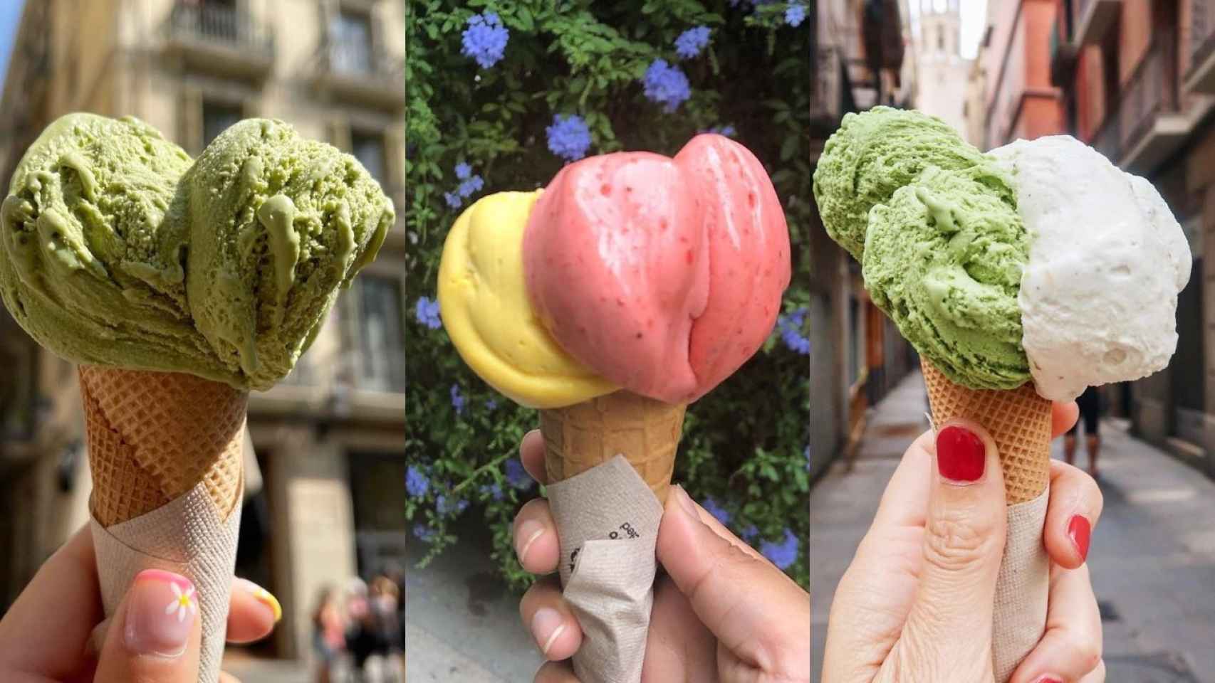 Cucuruchos de helados de una de las mejores heladerías de Barcelona / INSTAGRAM