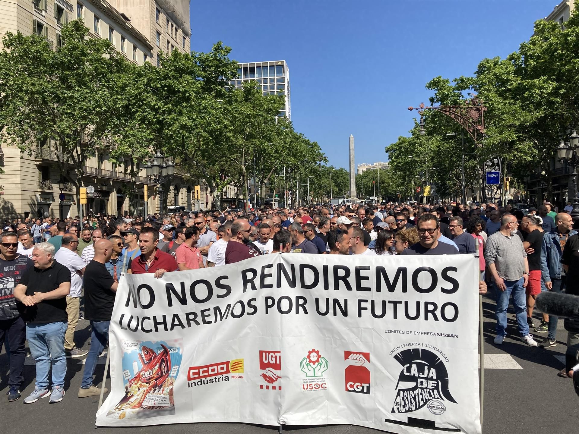 Centenares de trabajadores de Nissan protestan en el centro de Barcelona / EUROPA PRESS