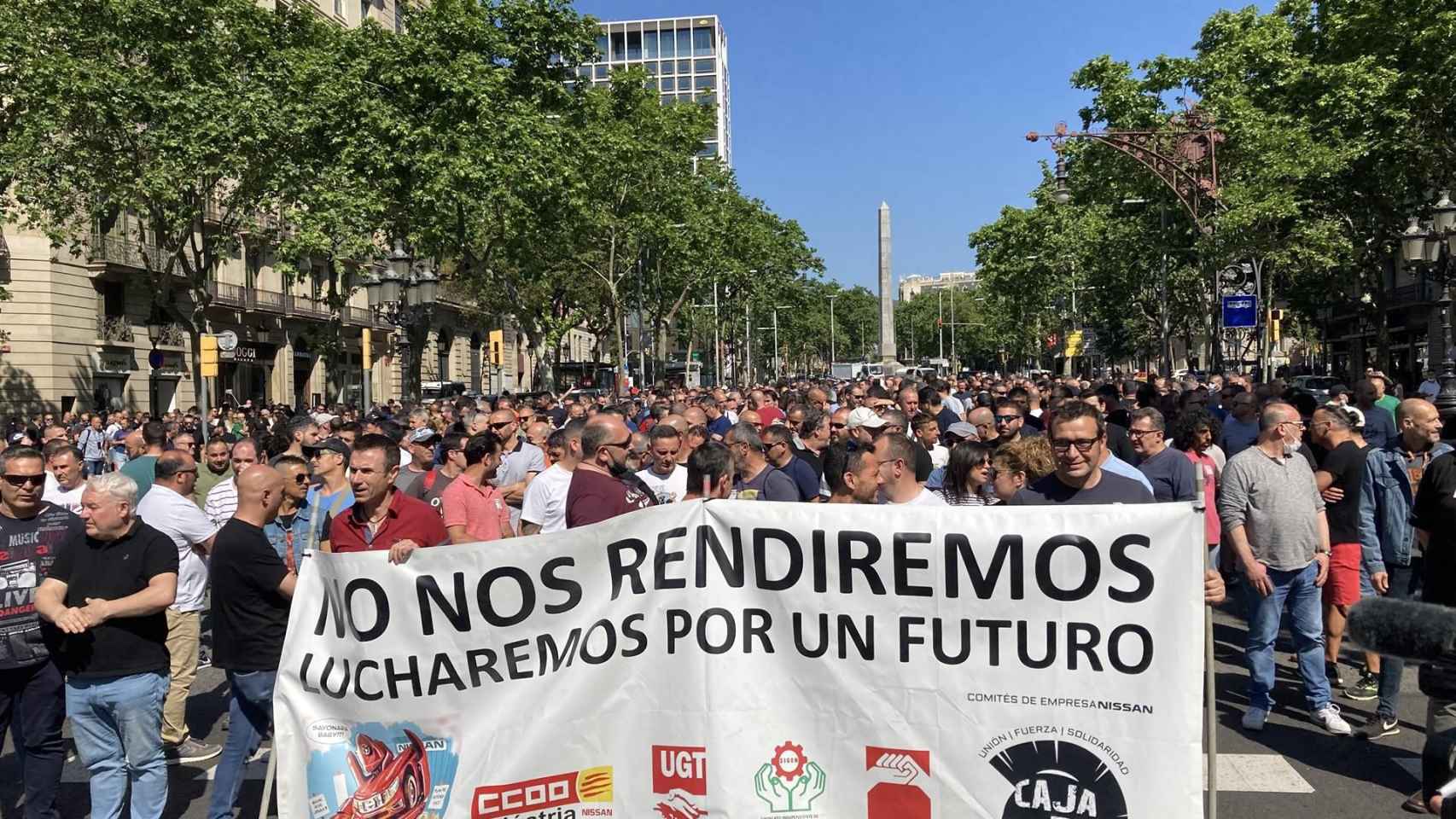 Centenares de trabajadores de Nissan protestan en el centro de Barcelona / EUROPA PRESS