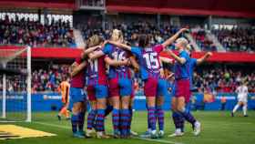El FC Barcelona Femenino, celebrando uno de los goles contra el Real Madrid / ARCHIVO