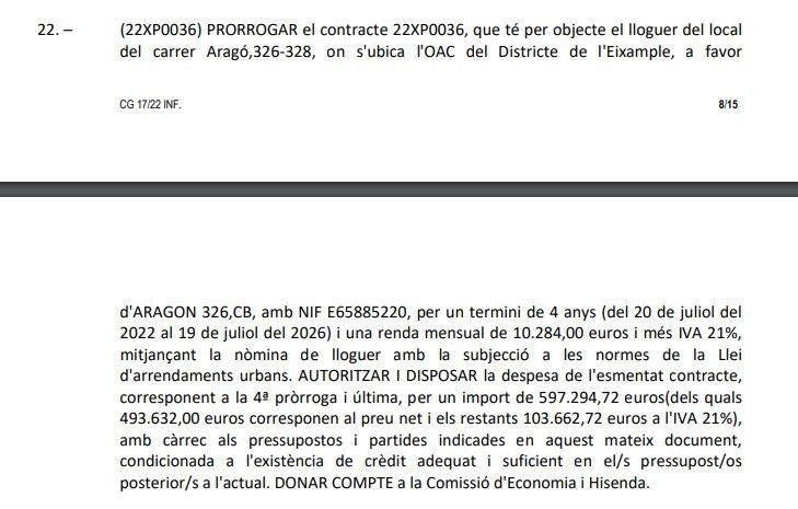 El contrato de la OAC del Eixample / AYUNTAMIENTO DE BARCELONA