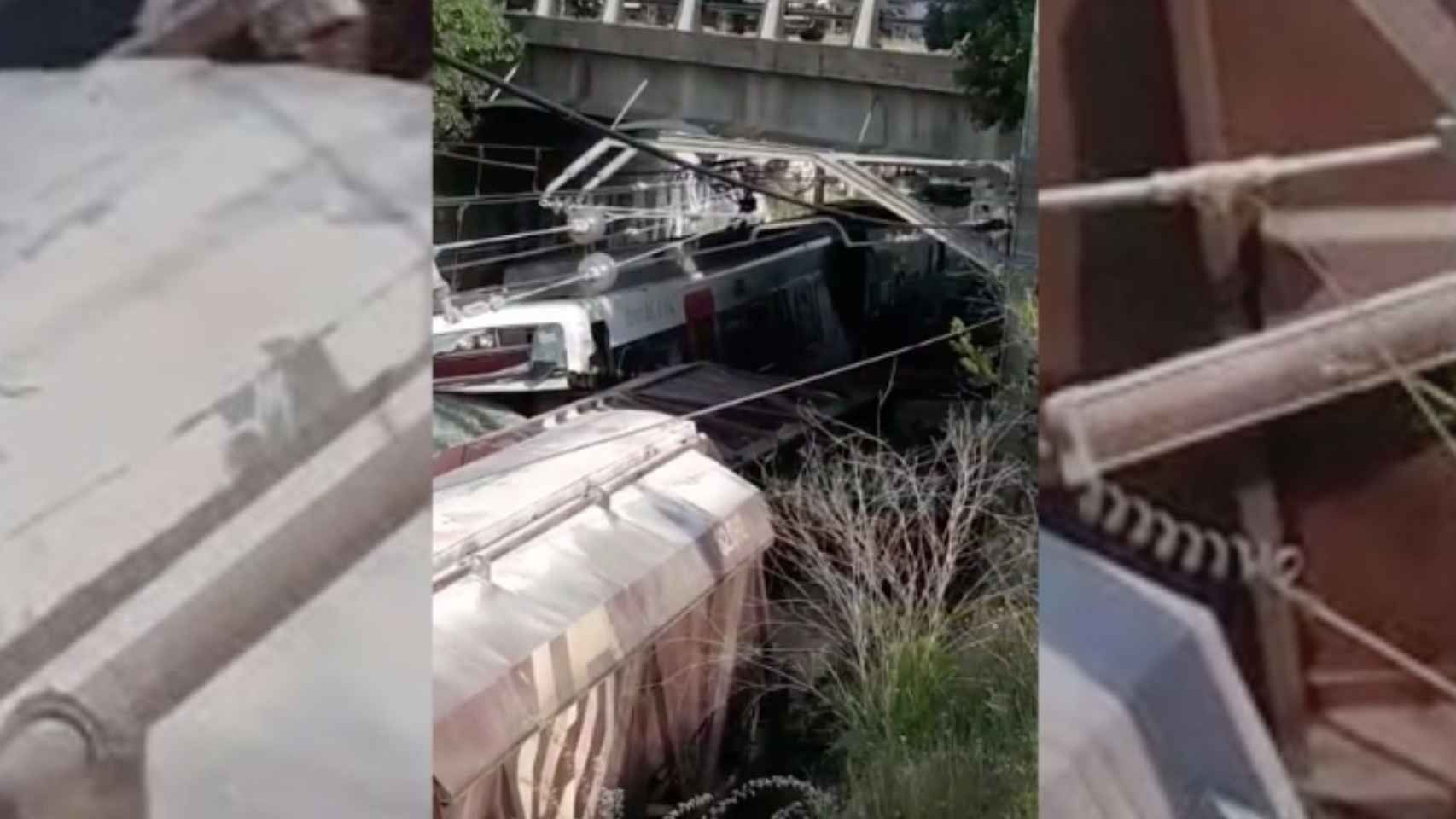 Estado de los vagones tras el choque entre trenes en Sant Boi / METRÓPOLI