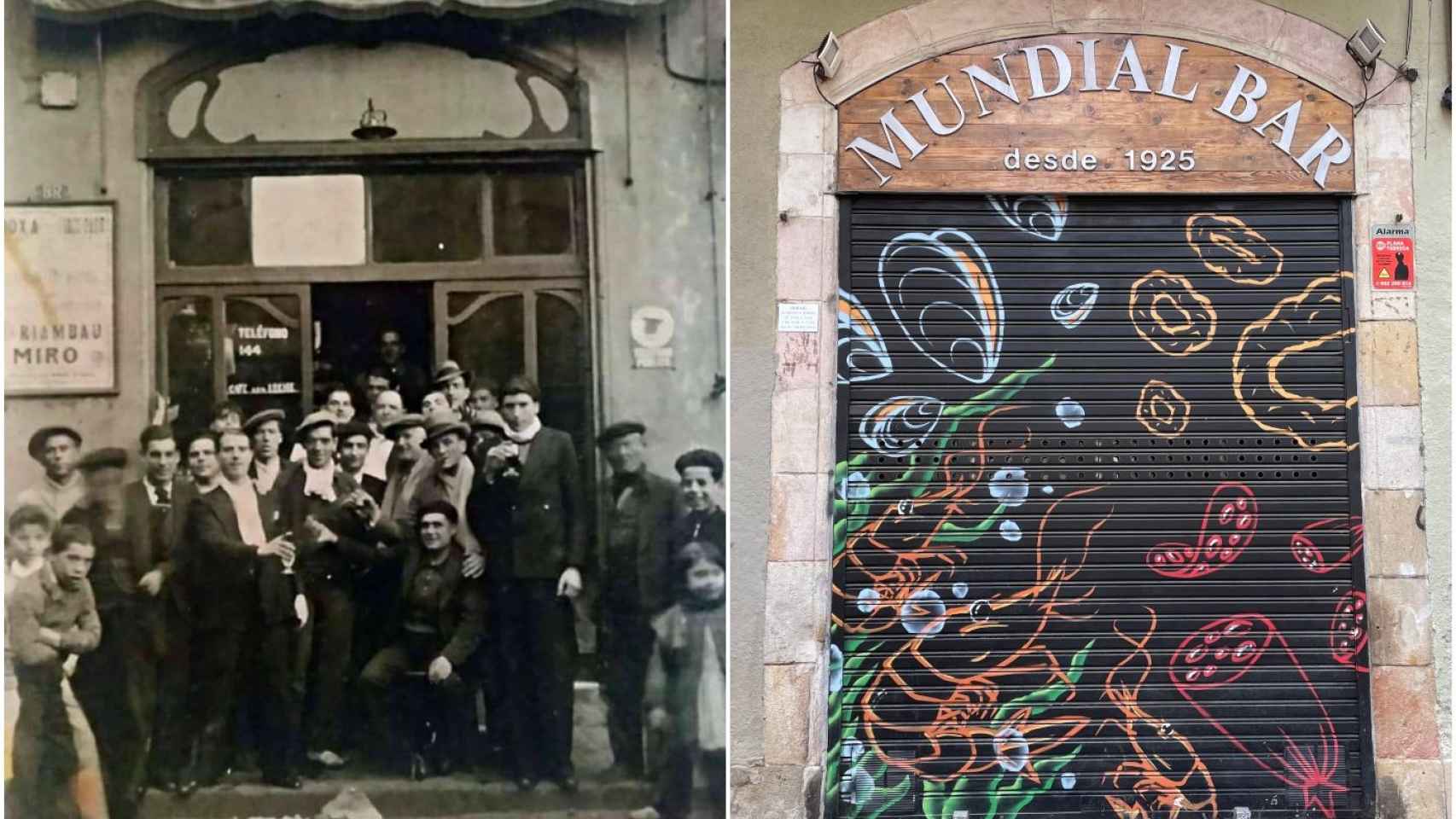Fotomontaje del antes y después del bar Mundial, en sus inicios y después de su cierre / METRÓPOLI