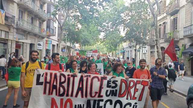 Manifestación contra los desahucios en el centro de Barcelona / SINDICAT DE LLOGATERES I LLOGATERS