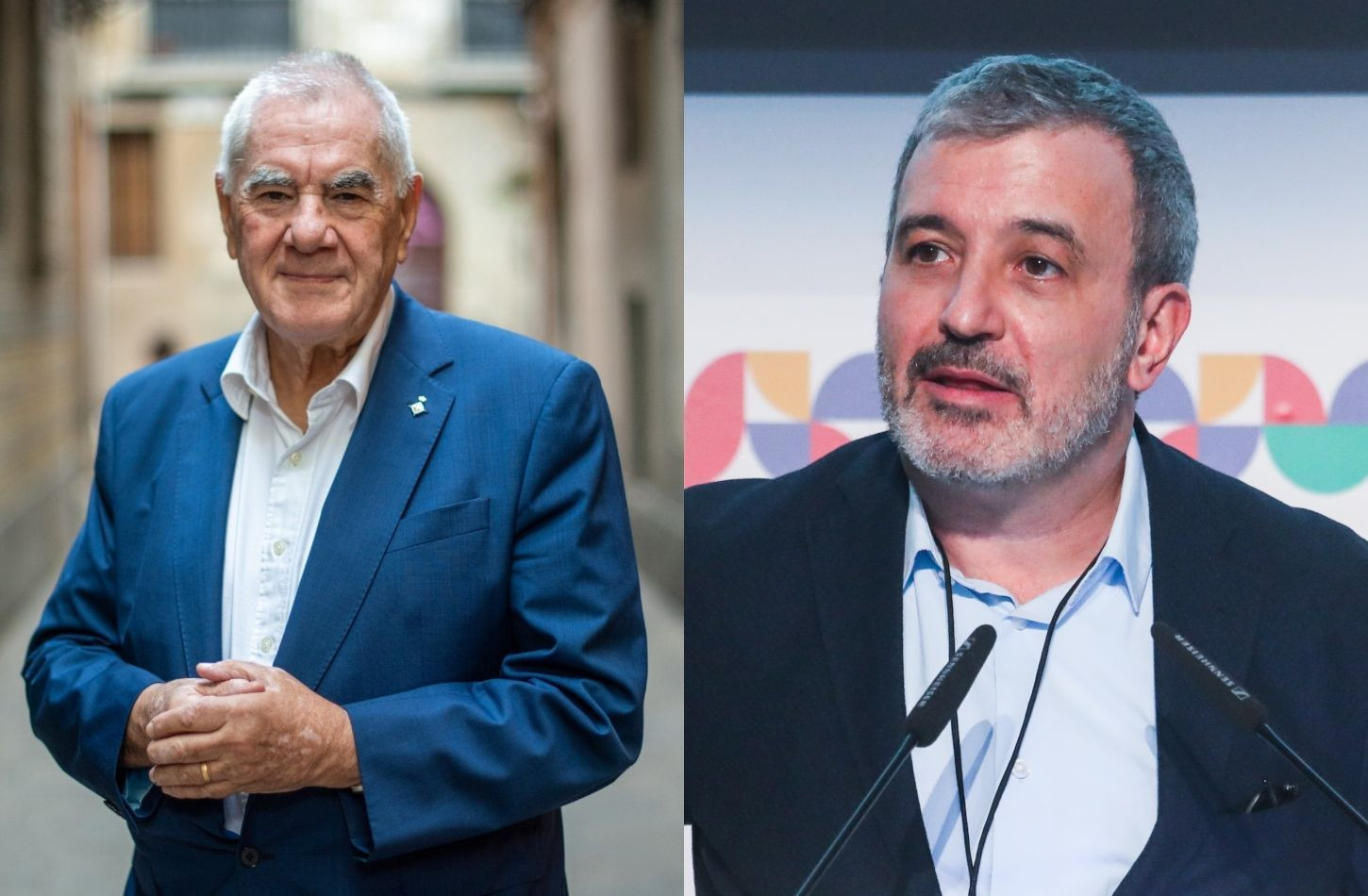 El líder de ERC, Ernest Maragall, y el líder del PSC, Jaume Collboni