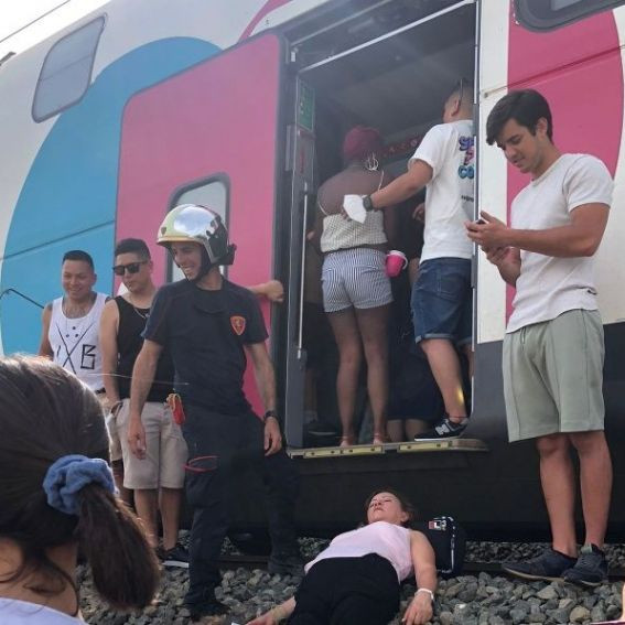 Evacuación de viajeros del tren de Ouigo / CEDIDA