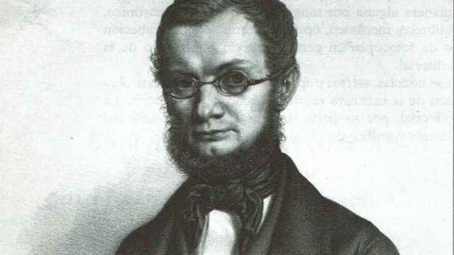 Emil Adolf Rossmässler como Profesor en Tharandt, litografía de J.G. Weinhold (1846)