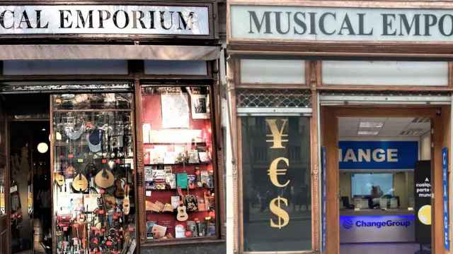 Fachada del histórico comercio Musical Emporium de Barcelona