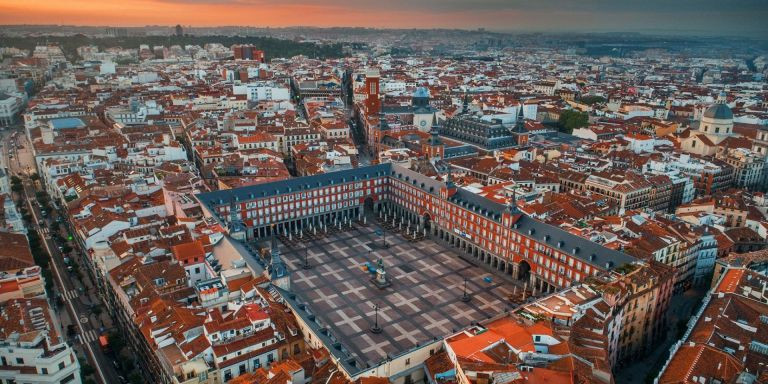 Vista aérea de la plaza Mayor de Madrid