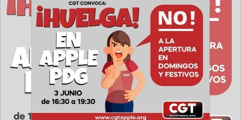 Anuncio de la huelga de los trabajadores de Apple de paseo de Gràcia / CEDIDA