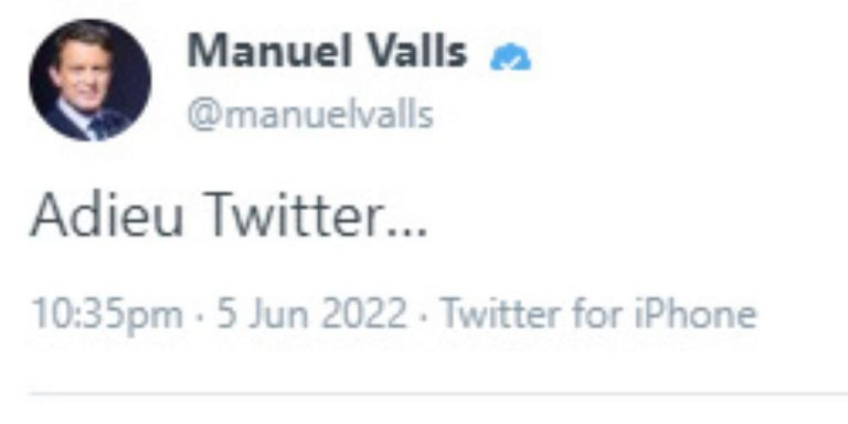 Manuel Valls deja la red social Twitter