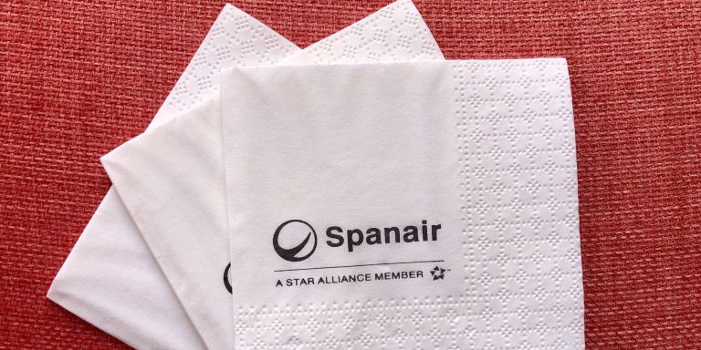 Las servilletas de Spanair que le sirvieron a la chica en un kebab de Barcelona / TWITTER