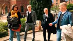 En el centro, Josep Maria Argimon y Xavier Trias, en una visita al Barcelona Health Hub / BHH