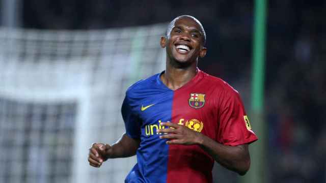 Eto'o durante un partido con el Barça / FC BARCELONA