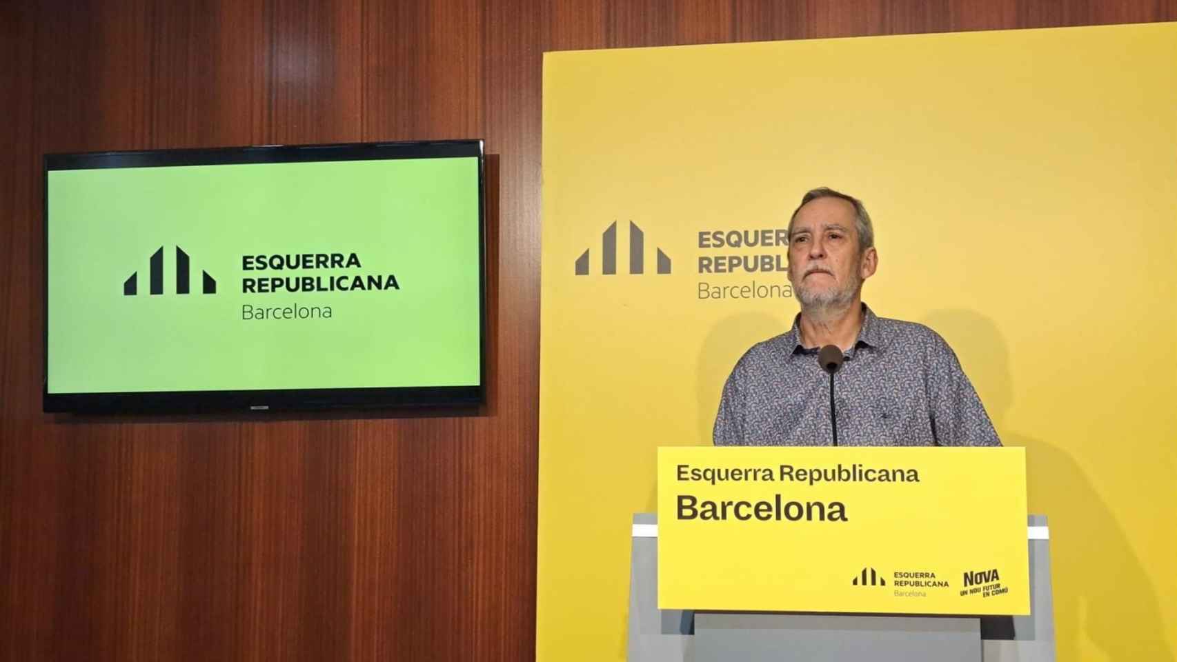 El portavoz de ERC en el Ayuntamiento, Jordi Coronas, en la presentación de las iniciativas que llevarán al pleno municipal / EUROPA PRESS