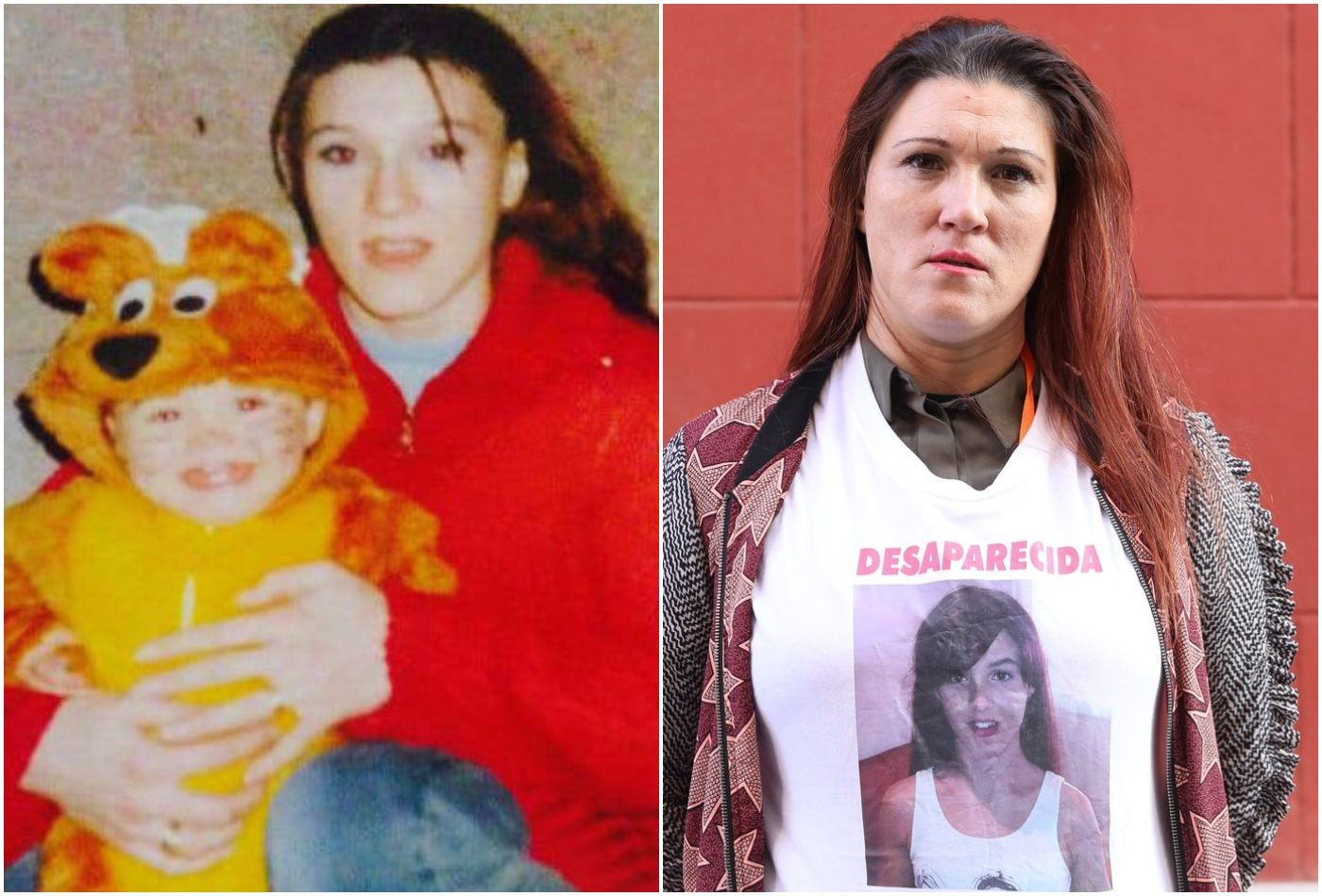 Fotomontaje de la madre de Caroline del Valle antes y después de su desaparición / CEDIDAS