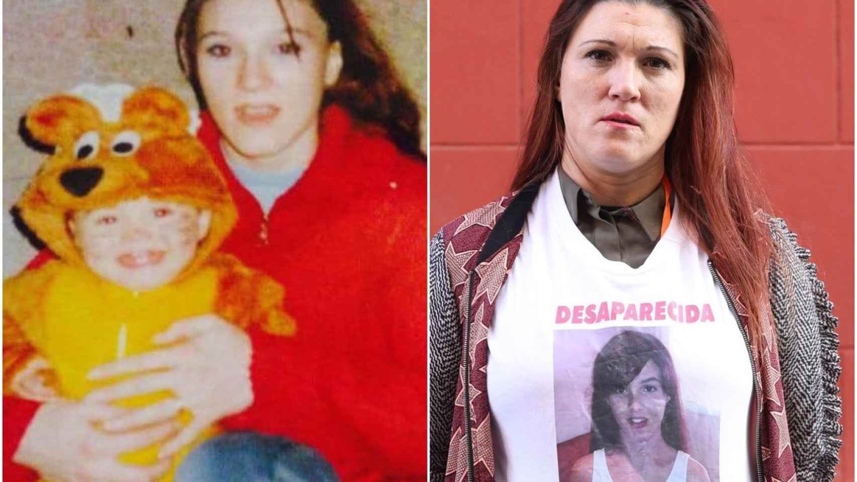 Fotomontaje de la madre de Caroline del Valle antes y después de su desaparición / CEDIDAS