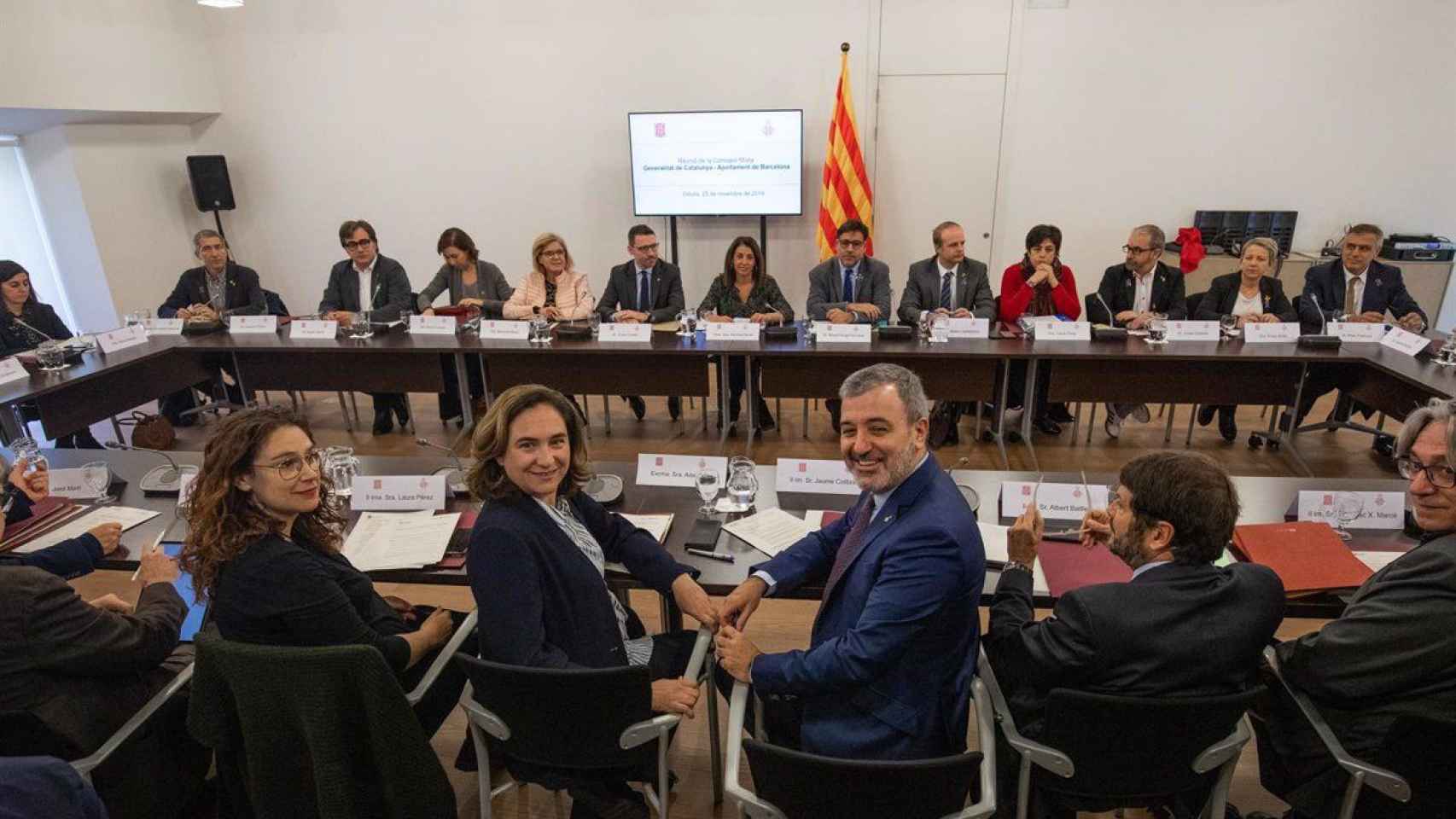 Ada Colau y Jaume Collboni en una Comisión mixta entre la Generalitat y el Ayuntamiento / EP - PAU VENTEO