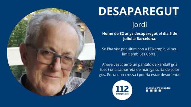 Cartel del desaparecido Jordi, de 82 años / MOSSOS D'ESQUADRA