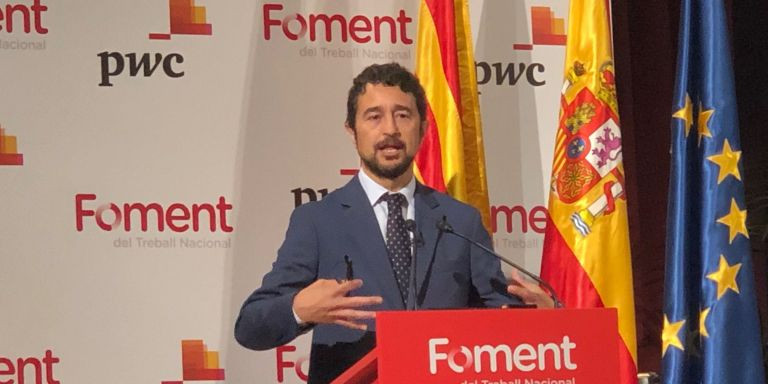 Damià Calvet, presidente del Puerto de Barcelona, en la sede de Foment / MA