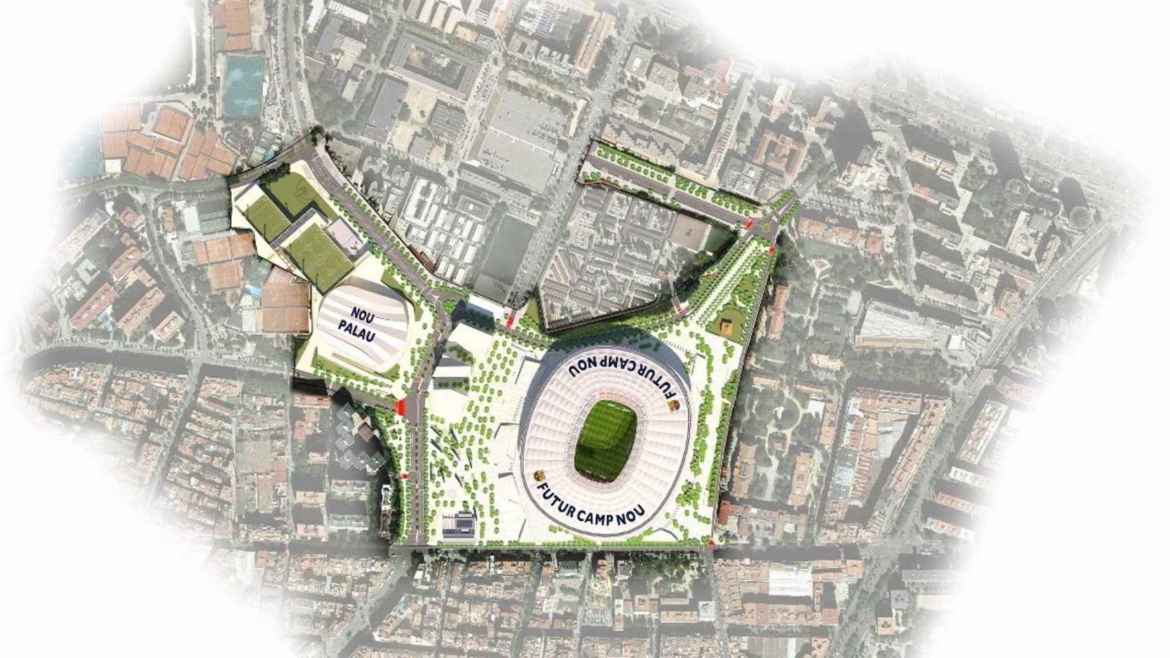 Mapa del futuro Camp Nou y Espai Barça / AYUNTAMIENTO DE BARCELONA
