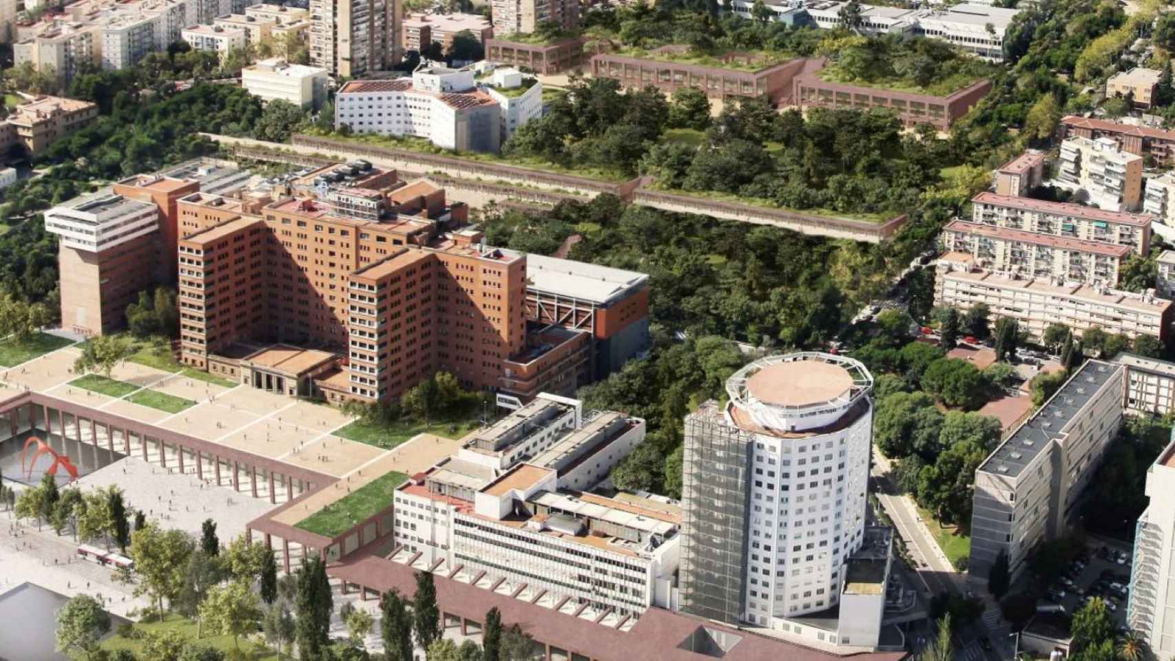 Vista aérea del Hospital Vall d'Hebron de Barcelona