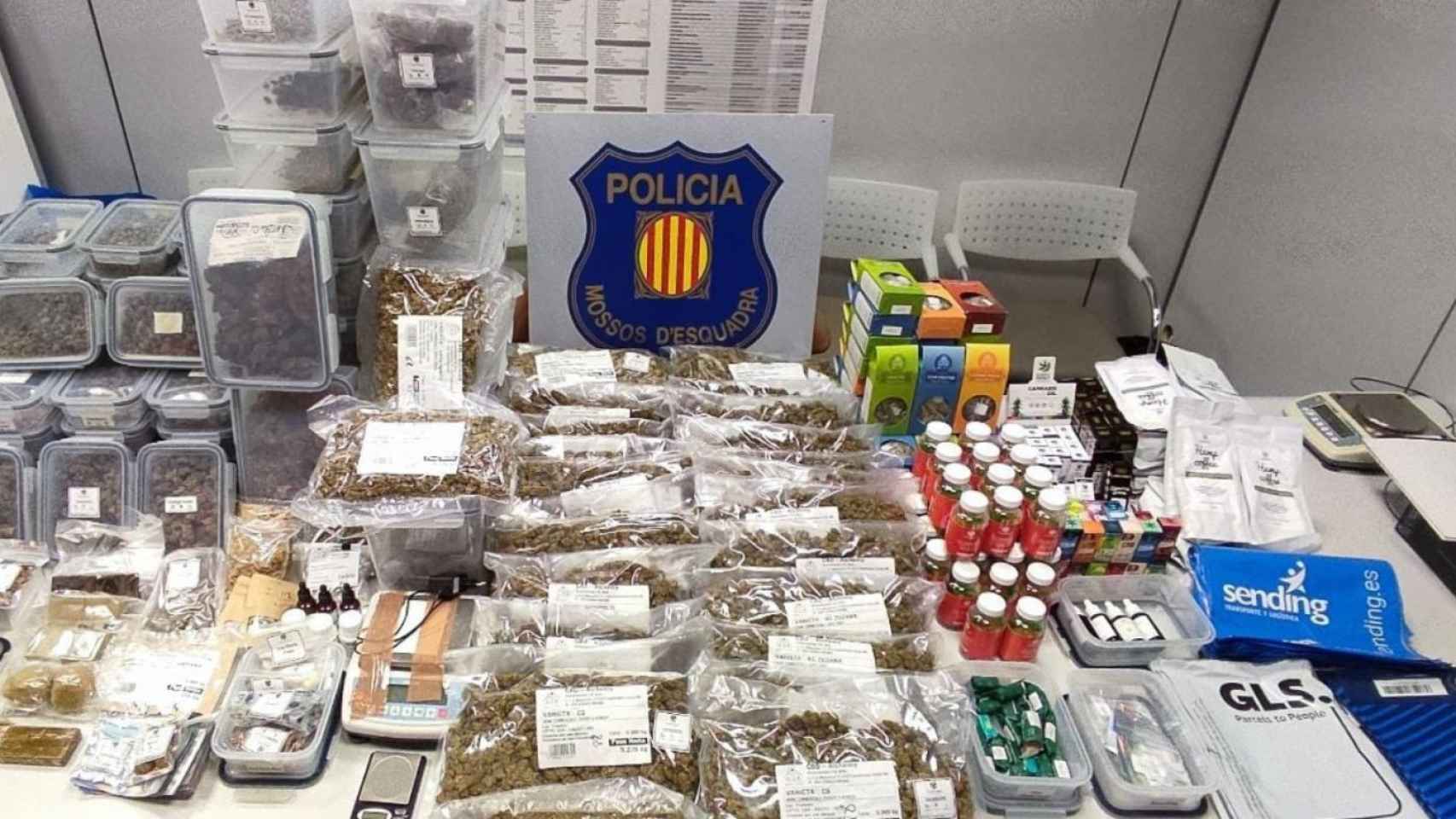 Sustancias y herramientas que tenían en el laboratorio de cannabis los detenidos en Badalona / MOSSOS D'ESQUADRA