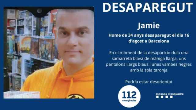 Imagen de Jamie difundida por los Mossos d'Esquadra