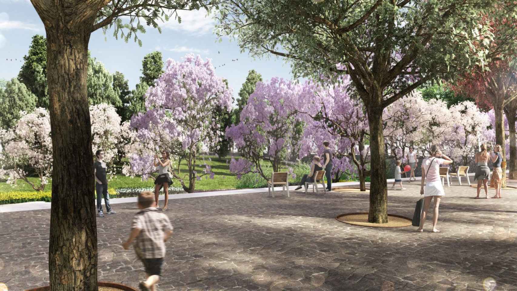 Un render del futuro parque de la Marina del Prat Vermell / AYUNTAMIENTO DE BARCELONA