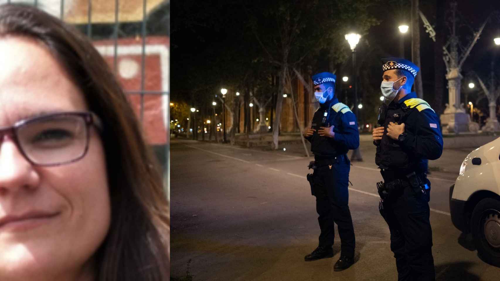 Aida Guillen y dos agentes de la Guardia Urbana de Barcelona / METRÓPOLI