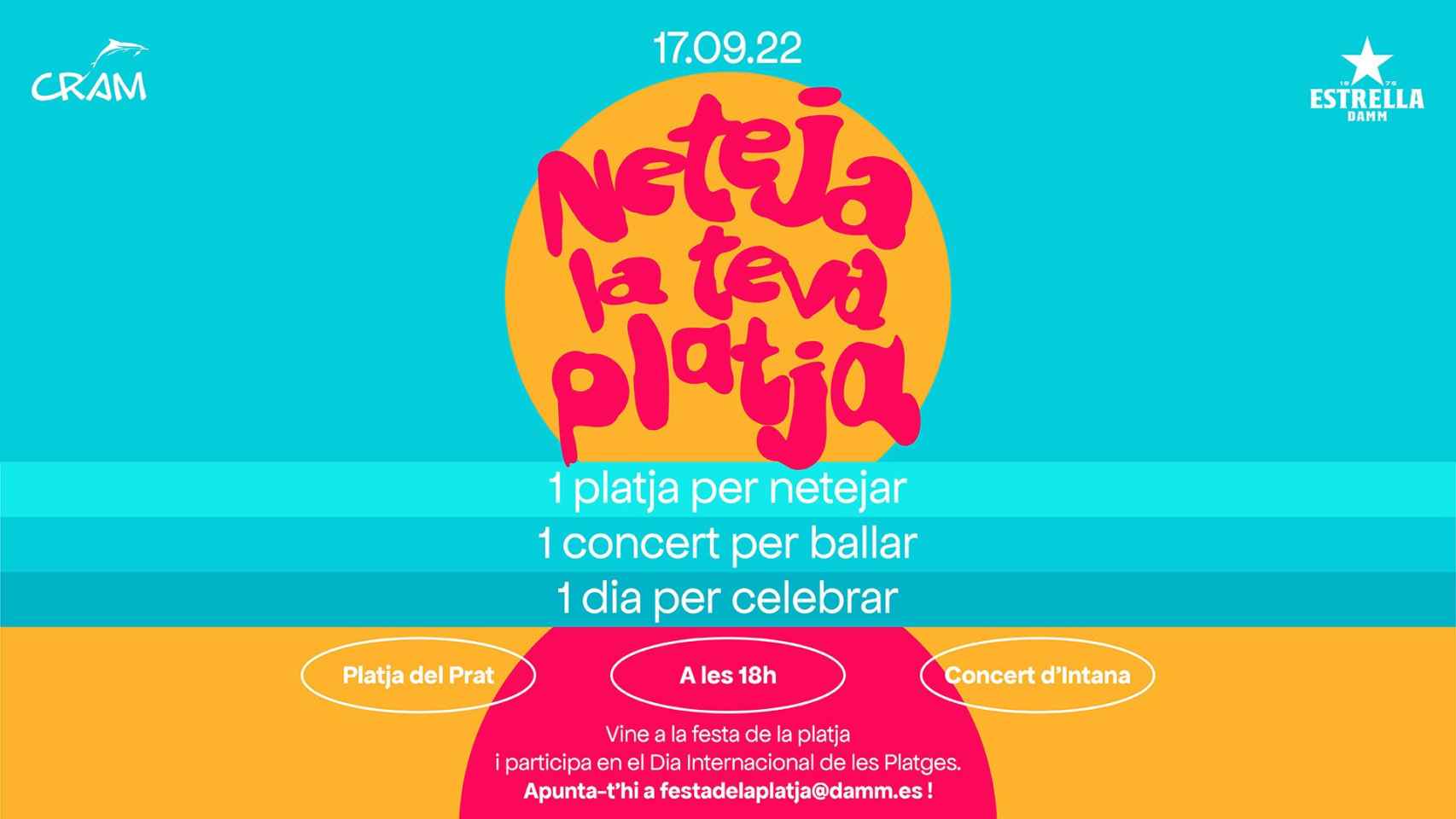 Cartel promocional del festival 'Festa de la Platja, coordinado por Estrella Damm y CRAM / ESTRELLA DAMM - CRAM