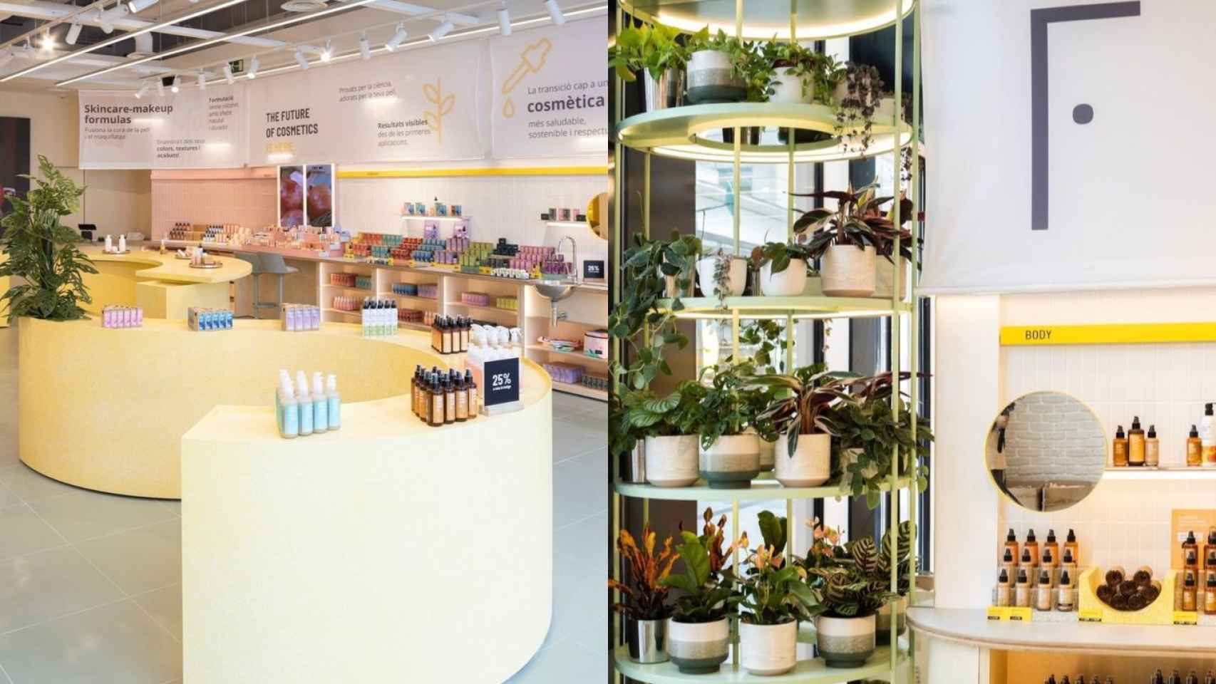 Interior del nuevo 'flagship store' de Freshly Cosmetics en el centro comercial Westfield Glòries / FRESHLY COSMETICS