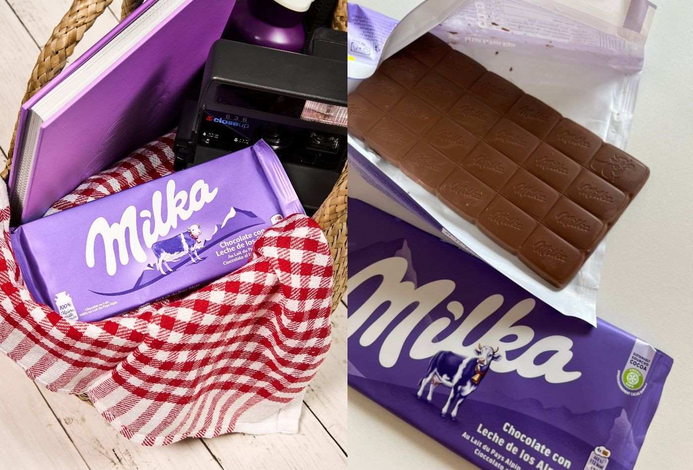 Tabletas del nuevo chocolate Milka, que la marca regala esta semana en Barcelona / MILKA